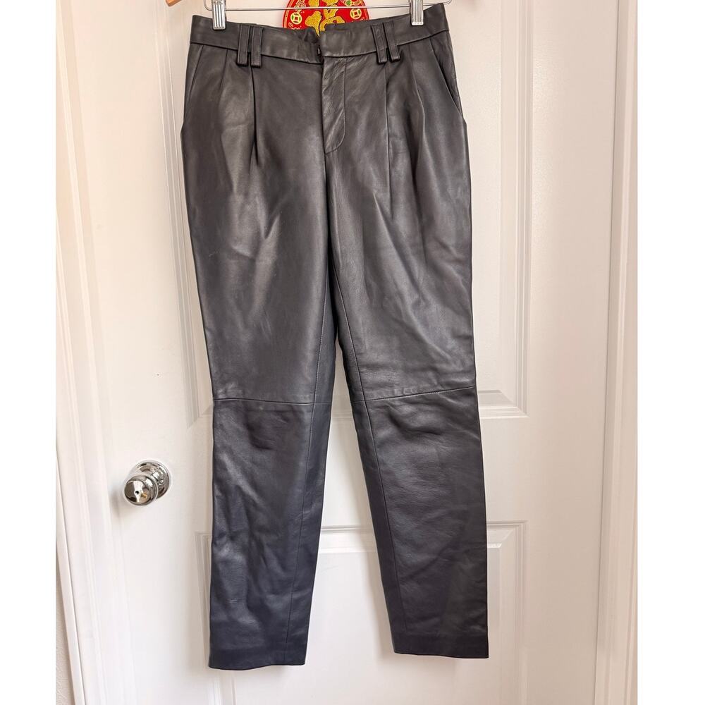 Alejandra Alonso Rojas Lamb Leather Silk Lining Pants Size 2